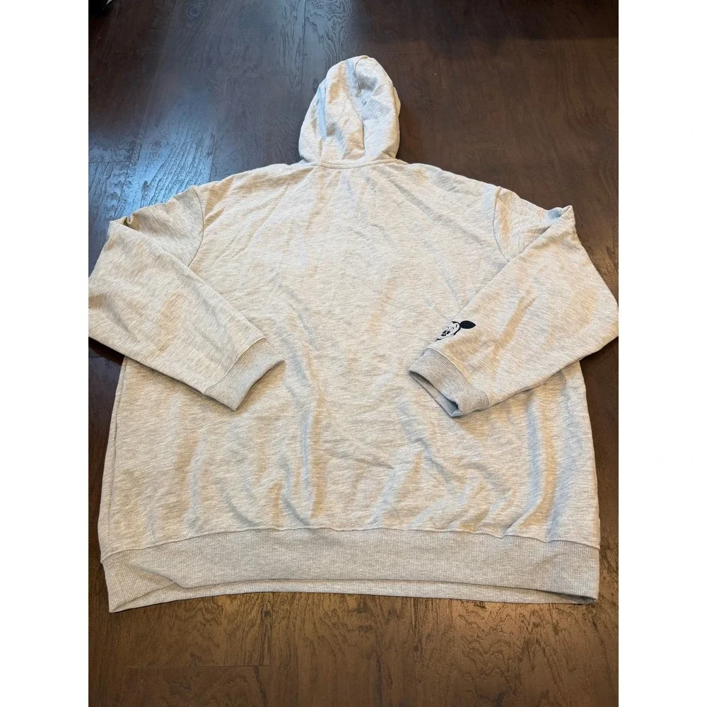 Disney Parks Mickey Mouse Peace Sign Hoodie Gray 3XL NWT